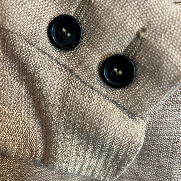 Skirt suit, single pleat slant pockets, huckabak linen fabric, MADE IN ITALY - Picture 7 of 13